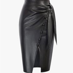 New Never Worn Black Leather Skirt From Liumilac Pu Skirt, Faux Leather Midi Skirt, Club Outfits For Women, Bodycon Pencil Skirt, Pu Leather Skirt, Clubbing Outfits, Split Legs, Leather Midi Skirt, Work Skirts