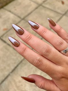 Brown Nail, Colorful Nails, Wedding Nails Design, White Nail, Classy Nails, Nail Arts