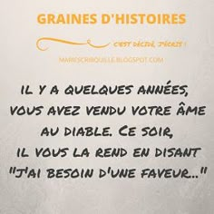 an advertisement for grainies d 'hisoires written in french on a wall