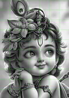 Krishna Charcoal Sketch, Pencil Art Drawings Krishna, Cute Krishna Ji Drawing, Cute Baby Krishna Drawing, Cute Krishna Sketch, Krishna Images Drawing, Cute Krishna Painting, Little Krishna Sketch