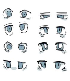 a bunch of different shapes and sizes of eyes