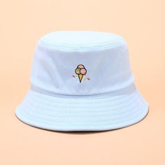 Material: Polyester Material: Cotton Gender: WOMEN Top Type: DOME Item Type: Bucket Hats Pattern Type: Print Style: Casual Cream Bucket Hat, Forest Green Jeans, Ice Cream Bucket, Bob Chapeau, Bucket Hat Pattern, Square Backpack, Aesthetic Clothing Stores, Cotton Candy Colors, Round Hat