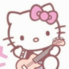 an image of a hello kitty playing the guitar