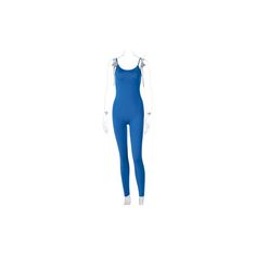 Sleeveless Stretch Jumpsuit - A.A.Y FASHION Summer Gym Unitard, Fitted Blue Unitard For Summer, Blue Summer Sports Unitard, Trendy Sleeveless Bodysuit For Gym, Trendy Stretch Unitard For Summer, Sporty Blue Jumpsuits And Rompers For Spring, Blue High Stretch Sleeveless Bodysuit, Blue High-stretch Sleeveless Bodysuit, Trendy Sleeveless Sports Bodysuit