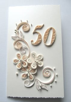 a white card with the number 50 on it