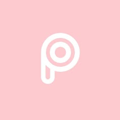 the letter p in white on a pink background