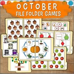 the october file folder games are filled with pictures