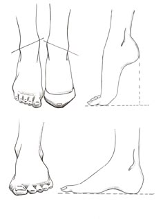 the feet are shown in three different positions