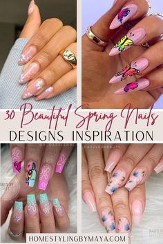 Spring nails 2024 spring nails Spring nails inspiration Spring nails designs floral spring nails Short spring nails Spring nails ideas Simple spring nails Simple spring nails ideas spring nail designs Spring gel nails Cute Spring Nails, Nail Design Inspiration