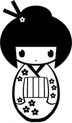 para bordar Momiji Doll, Instruções Origami, Shrinky Dink, Silhouette Stencil, Silhouette Portrait, Preschool Activity, Japanese Dolls, Kokeshi Dolls, Digi Stamps