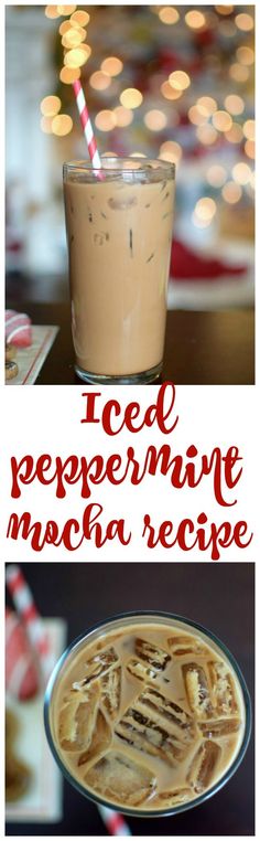 iced peppermint mocha recipe with text overlay