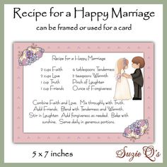 the recipe for a happy marriage card