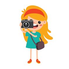 a girl holding a camera in her hand