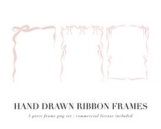 the hand drawn ribbon frames are shown