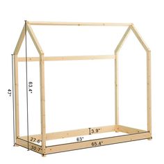 a wooden frame with measurements for the top and bottom half of it, showing how to build