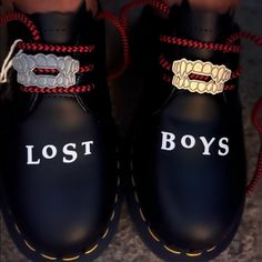 Only Walked Once To Take Pic But Not Outside. Fits True 6 Or A Slim 6.5.Comes With Box In Photos .Coolest Shoes Ever . The Detailing Is Awesome And The Blood Red Color Strings Is Gorgeous . Love The Colors .Price Firm ! Seriously Inquiries Only ! #Lostboys #Vampire #David #Drmarten #Red #Allshoes #Platform #Jaden #Jadon #Vintage Lost Boys Shoes, Red Lace-up Skate Shoes With Gum Sole, Red Platform Doc Martens, Leather Lace-up Martin Boots With Vibram Sole, Coolest Shoes, Black Lace-up Martin Boots With Vibram Sole, Blood Red Color, Dr Martens Boots, Blood Red