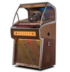 an old - fashioned jukebox machine is shown on a white background