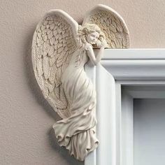 PRICES MAY VARY. ✅ High Quality Material -- The door frame angel wing sculpture is made of resin, which is strong and durable, with exquisite workmanship and long service life. Our angel wall sculpture is ideal for home collection and display decoration. ✅ Right Angle Design: -- The angel door frame decoration adopts a right angle design, which make this sculptures home decor can be placed in the corner of any object, such as a table, shoe cabinet, locker, etc., without tilting or falling. ✅ Exq Angel Door, Angel Guard, Ali D'angelo, Decorative Wall Sculpture, Angel Wing Ornaments, Frame Decoration, Angel Statue, Angel Decor, Angel Statues