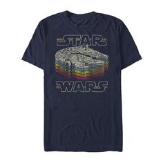 Add a splash of color to your daily look with this Millennium Falcon vintage tee. Add a splash of color to your daily look with this Millennium Falcon vintage tee. Short sleeves CrewneckFABRIC & CARE Cotton Machine wash Imported Color: Navy. Gender: male. Age Group: adult. Pattern: Graphic. Millennium Falcon, Retro Color, Vintage Tee, Pattern Graphic, Daily Look, Vintage Tees, Cool Shirts, Shirt Design, Color Splash