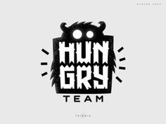 the logo for hunt gry team, which is designed to look like a monster