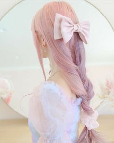 Pink Hair Accessories Aesthetic, Long Pink Hair, Pink Hair Accessories, Kawaii Hairstyles, Hair Tips Video, Fantasy Hair, Pretty Hair Color, Hair Inspiration Color, Hair Inspo Color