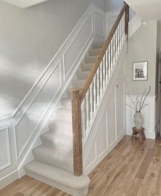 the stairs in this house have been painted white