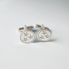 Tennessee State Flag Cufflinks,Custom Any State Flag Cufflinks,Tennessee Flag Cufflinks,Tennessee Symbol Cufflinks,TN State Symbol Cufflink Tennessee State Flag, Argentium Silver Jewelry, Tennessee Flag, Tennessee State