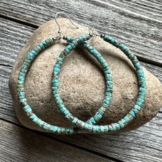 Sterling Silver Turquoise Pearls Bead Hoop Earrings. 3 Inch Best Offers Accepted! Bead Hoop Earrings, Beaded Hoop Earrings, Beaded Hoops, Jewelry Earrings Hoops, Silver Turquoise, Turquoise Sterling Silver, Sterling Silber, Pearl Beads, Hoop Earrings