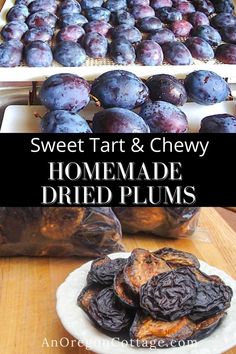 sweet tart and chewy homemade dried plums