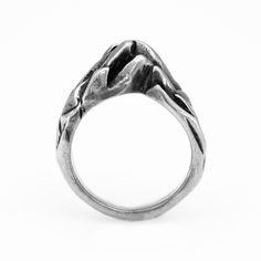 Unique Mountain shape inspired silver ring.  This ring is raw, scruf, blackend, bohemian style on your finger, it's just right always and everywhere. Working technique: hand wax casting Approximate dimensions: 0.9 cm wide, and 0.9 cm high As a handmade ring from natural materials, and slight difference and imperfections can be in each ring. Mountain Ring, Hand Wax, Wax Casting, Swiss Alps, Nature Design, Silver Band, Rings Statement, Handmade Ring, Natural Materials