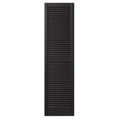 a black door with shutters on the side