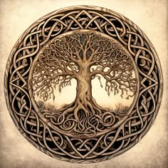 an intricately designed tree of life symbol