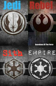 the star wars logos are shown in different colors