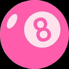 a pink ball with the number eight on it