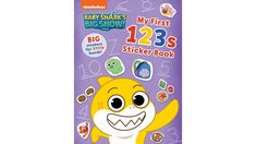 the baby shark's big show 1235 sticker book is purple with yellow and white