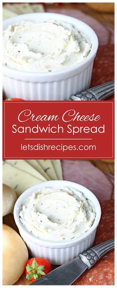 cream cheese sandwich spread in a white bowl