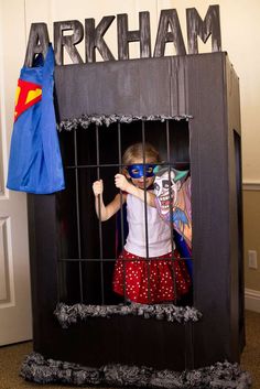 Super J Turns 4!  | CatchMyParty.com Batman Theme, Batman Birthday Party, Avengers Party, Jail Cell, Batman Party, Batman Birthday, Superhero Birthday Party, Lego Party