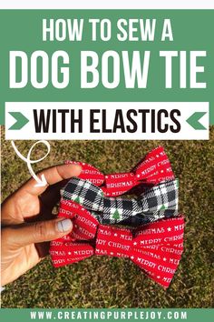 how to sew a dog bow tie with elastics