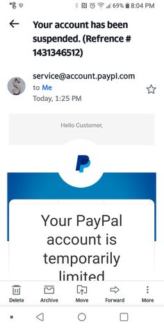 the paypal account is being displayed on an iphone screen, and it appears to be empty