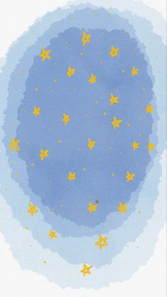 a blue circle with yellow stars in the middle on a light blue and white background