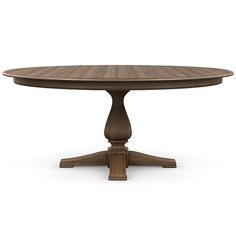 an oval wooden table with four pedestals on the top and two legs, in dark wood