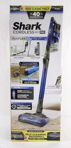 the shark cordless stick vacuum is in its box