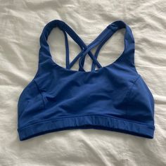 Size 4, C/D Cup Worn Once, Never Dried Perfect Brand New Condition They Don’t Sell The Color Anymore, Not Sure What It’s Called, It’s Slightly Brighter Than The Picture Shows Casual Compressive Blue Sports Bra, Blue Go-dry Sports Bra For Yoga, Blue Go-dry Sports Bra For Workout, Blue Activewear With Built-in Padding For Light Exercise, Casual Blue Activewear With Built-in Padding, Casual Blue Sports Bra With Built-in Padding, Lululemon Free, Cute Fits, Sports Bras