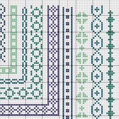 a cross stitch pattern with two different designs