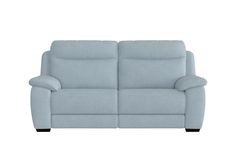 a light blue reclining couch on a white background