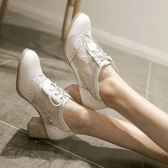 🔥 Explore Bestsellers! 👆 🔥 Explore Bestsellers! 👆 Heeled Brogues, Lace Oxfords, Lace High Heels, Large Size Womens Shoes, Wedding Shoes Heels, Oxford Heels, Brogue Shoes, Casual Heels, Thick Heels