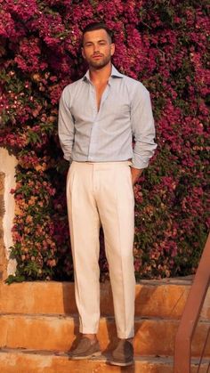 Wedding Guest Ideas Men, White Shirt Wedding Men, Men’s Abroad Wedding Outfit, Mens Wedding Rehearsal Outfit, Male Italian Fashion, Male Summer Wedding Outfit, Wedding Summer Men Outfit, Abroad Wedding Mens Outfit, Greek Wedding Outfit Men