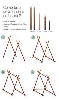 the instructions for how to make an easy folding chair with wood dowing and metal legs