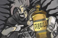 a drawing of a man holding a bottle with the word tequila written on it in front of him