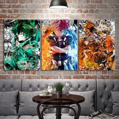 Poster My Hero Academia | Boutique de Manga N°1 - Mana Zone.fr Izuku Katsuki, Canvas Painting For Home Decor, Painting For Home Decor, My Hero Academia Anime, Multi Picture, Painting For Home, Comics Art, Anime Canvas